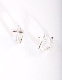 Silver Cross Huggie Earrings - link has visual effect only