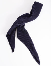 Midnight Navy Short Pleated Bandana Hair Scarf - link has visual effect only