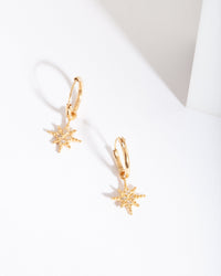 Gold Plated Sterling Silver Star Huggie Earrings - link has visual effect only