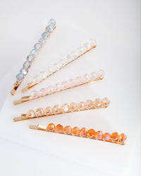 Gold Blush Bead Hair Pins 5-Pack - link has visual effect only
