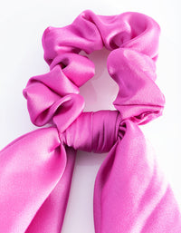 Fuchsia Satin Scarf Scrunchie - link has visual effect only