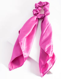 Fuchsia Satin Scarf Scrunchie - link has visual effect only