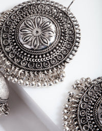 Antique Silver Detailed Earrings - link has visual effect only