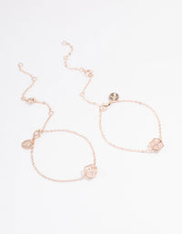 Rose Gold Semi Precious Shaker Bracelet Pack - link has visual effect only