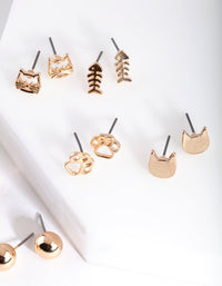 Cat Lover Stud Earring Pack - link has visual effect only