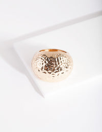 Gold Textured Dome Ring - link has visual effect only
