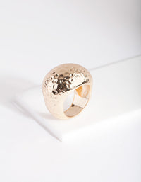 Gold Textured Dome Ring - link has visual effect only