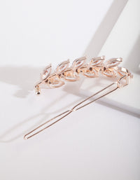 Cubic Zirconia Rose Gold Laurel Clip - link has visual effect only