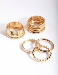 Gold Textured Band Ring 8-Pack - link has visual effect only