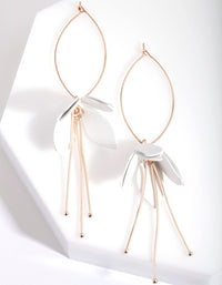 Rose Gold Coated Flower Drop Earrings - link has visual effect only