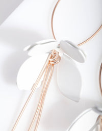 Rose Gold Coated Flower Drop Earrings - link has visual effect only