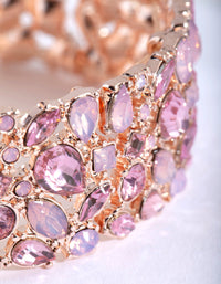 Rose Gold Multi Diamante Stretch Bracelet - link has visual effect only