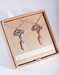 Mixed Metal Infinite Love Semi Precious Necklace Set - link has visual effect only