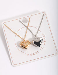 Mixed Metal Heart Necklace Pack - link has visual effect only
