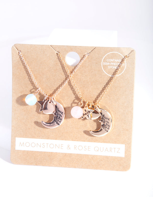 Mixed Metal Love You to the Moon Necklace Pack