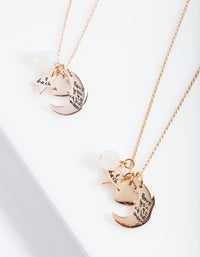 Mixed Metal Love You to the Moon Necklace Pack - link has visual effect only
