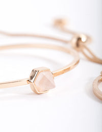 Gold Rose Quartz Toggle Bracelet - link has visual effect only
