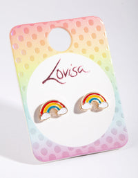 Kids Gold Rainbow Stud Earrings - link has visual effect only