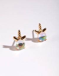 Kids Gold Unicorn Stud Earrings - link has visual effect only