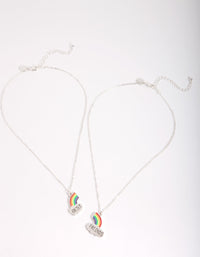 Kids Silver Rainbow Best Friends Necklace Pack - link has visual effect only
