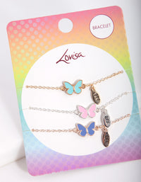 Kids Mixed Metal Butterfly BFF Bracelet Pack - link has visual effect only