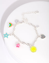 Kids Silver Rainbow Charm Bracelet - link has visual effect only