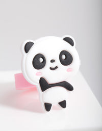 Kids Pink Rubber Panda Ring - link has visual effect only