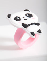 Kids Pink Rubber Panda Ring - link has visual effect only