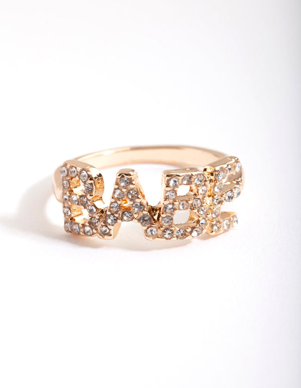 Gold Diamante Babe Ring