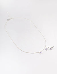 Silver Perfect Lilac Necklace & Earring Set - link has visual effect only