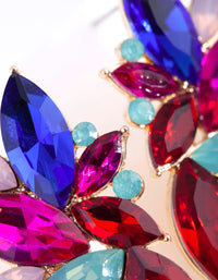 Multicoloured Marquise Cut Statement Earrings - link has visual effect only