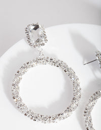 Silver Diamante Wrapped Hoop Earrings - link has visual effect only