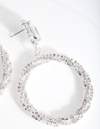 Silver Diamante Wrapped Hoop Earrings - link has visual effect only