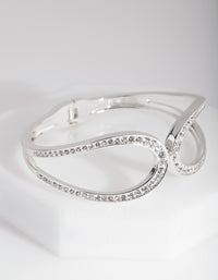Silver Crystal Loop Bangle - link has visual effect only