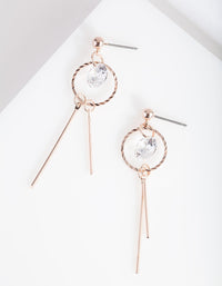 Rose Gold Cubic Zirconia Stick Earrings - link has visual effect only