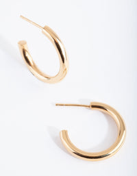 Gold Plated Sterling Silver Chubby Hoop Earrings - link has visual effect only