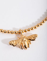 Gold Plated Sterling Silver 3D Bee Stretch Bracelet - link has visual effect only