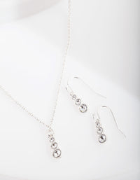 Diamond Simulant Graduating Crystal Necklace & Earrings Set - link has visual effect only