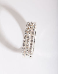 Silver Diamond Simulant Thin Ring Set - link has visual effect only