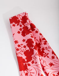 Red & Blush Floral Fabric Bandana Hair Scarf - link has visual effect only