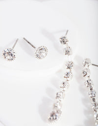 Diamante Cupchain Drop Earrings Set - link has visual effect only