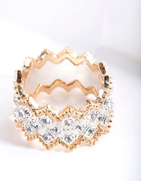 Mixed Metal Zig Zag Ring - link has visual effect only