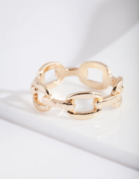 Gold Fine Chain Ring - link has visual effect only