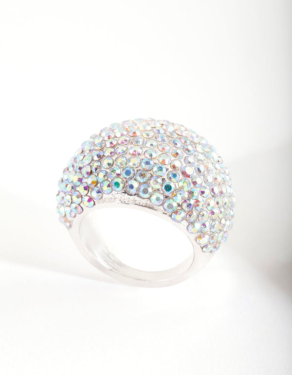 Silver Giant Pave Dome Ring