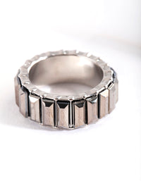 Rhodium Baguette Band Ring - link has visual effect only