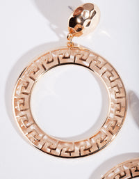 Gold Grecian Circle Drop Earrings - link has visual effect only