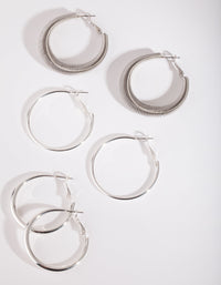 Silver Thick Hoop Pack - link has visual effect only