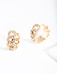 Gold Pave Looped Mini Hoop Earrings - link has visual effect only