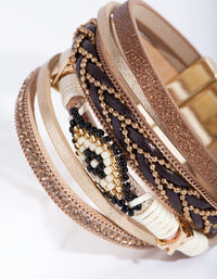 Tan Multi Strand Cuff Bracelet - link has visual effect only