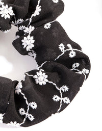 Black & White Embroidery Scrunchie - link has visual effect only